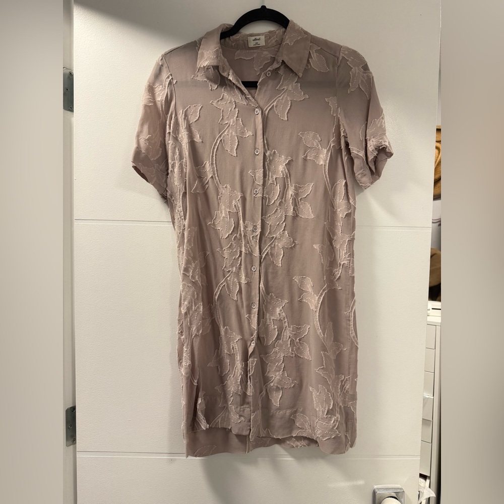 Wilfred - Hemistichie Floral Sheer Button-Up Dress/Coverup